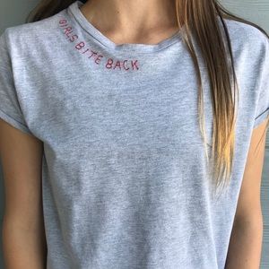 Grey short sleeve shirt